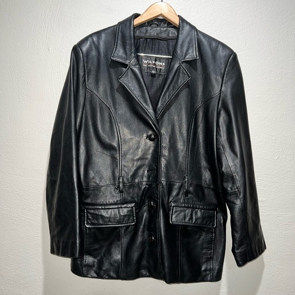 Vintage Wilsons The Leather Experts Black Jacket - Picture 1 of 11